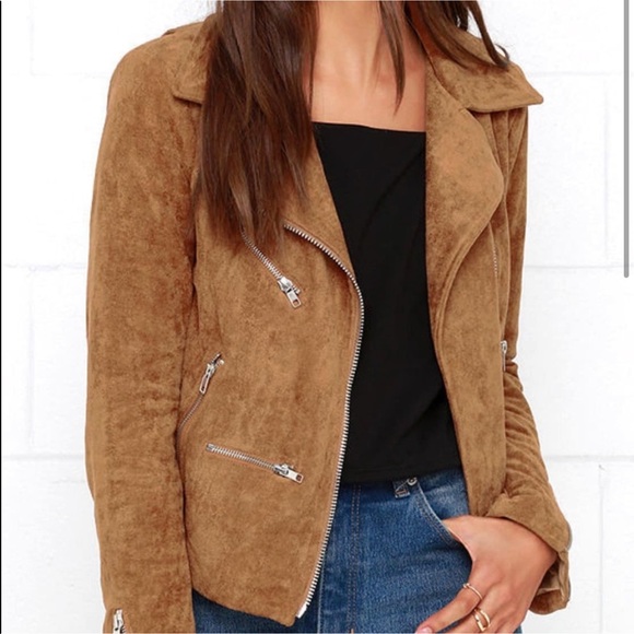 Lulu's Tan Suede Moto Jacket - Picture 2 of 3